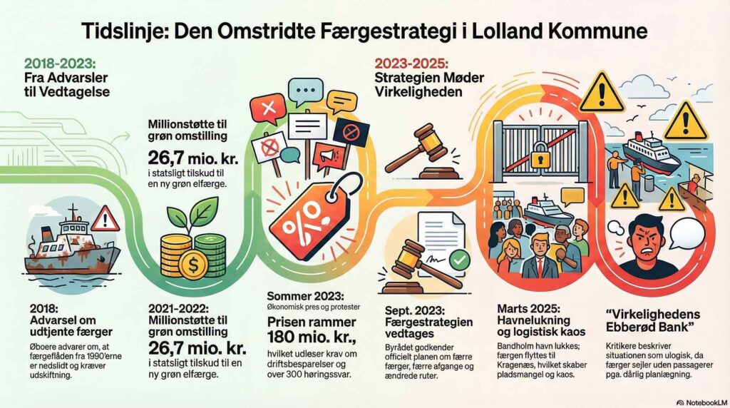 Infografik - Færgestrategien -Tidslinjen